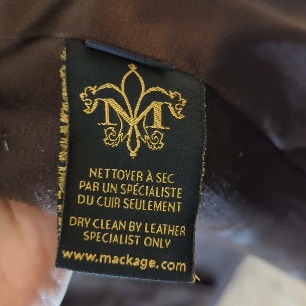 Mackage wool leather trim cozy belt winter trench coat - Picture 9 of 11